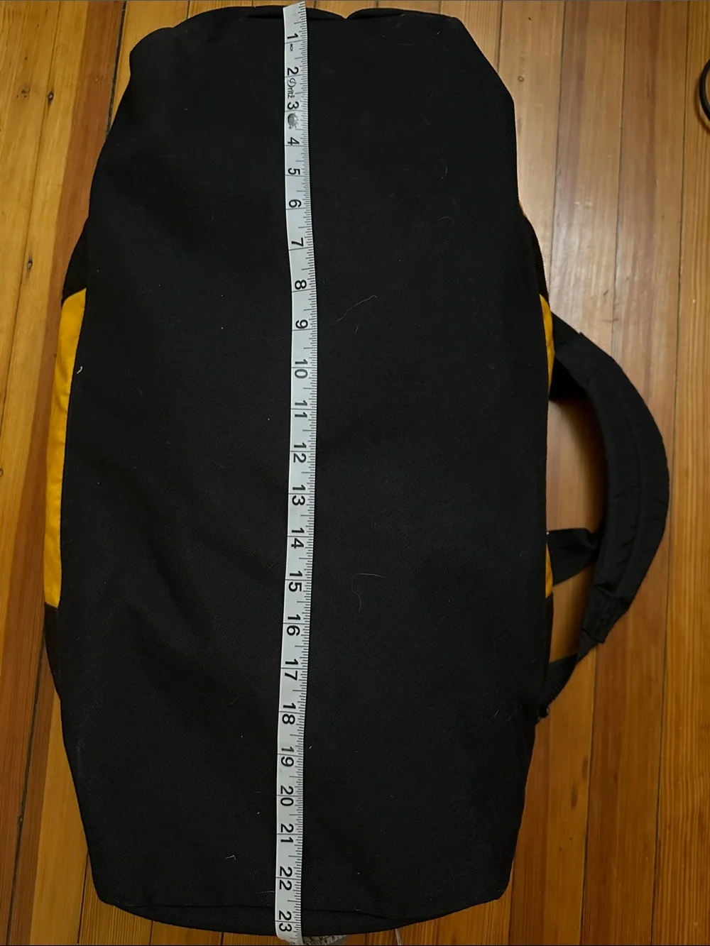 L.L. Bean Yellow and Black Nylon Duffel with Shoulder Strap - XL